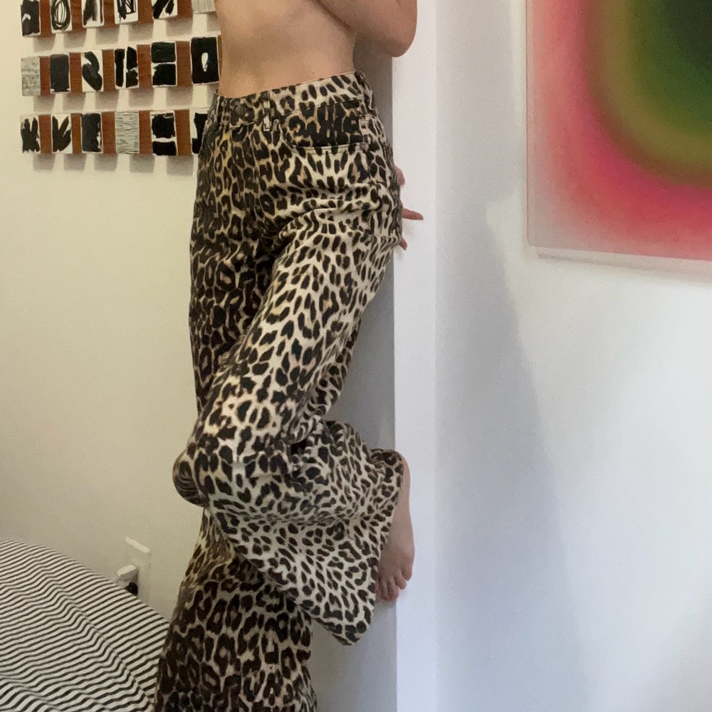 Co’Couture Leopard Wide Leg Jeans - Picture 3 of 5